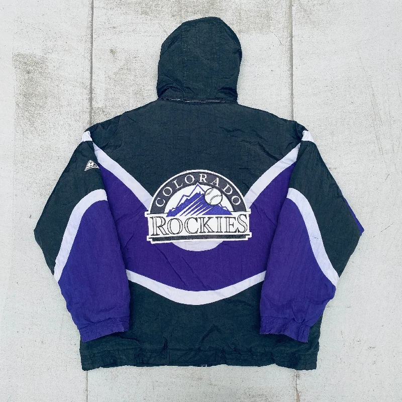 Custom Insulated Jackets-Colorado Rockies: 1990's Apex One "Ice Cream Man" Wave Fullzip Jacket (XL)