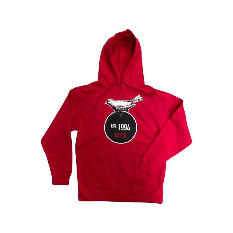 Custom Hoodies for Family Photoshoots-Krudco. Bird Hooded Sweatshirt Fire Red