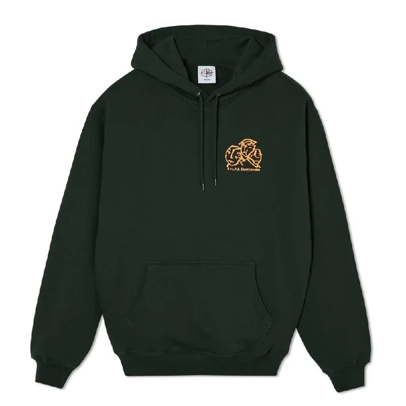 Custom Hoodies for Baseball Teams-POLAR LUNCH DOODLE HOODIE - DARK GREEN