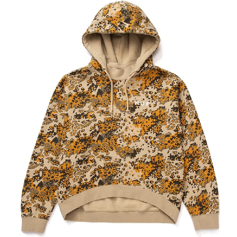 Custom Hoodie for Teams-HUF CONTRA MOCKNECK P/O HOODIE // TAN CAMO