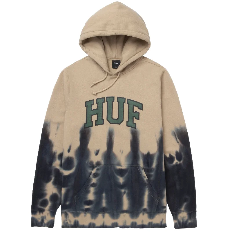 Custom Hoodie Sweatshirts-HUF HARTFORD TIEDYE P/O HOODIE // TAN