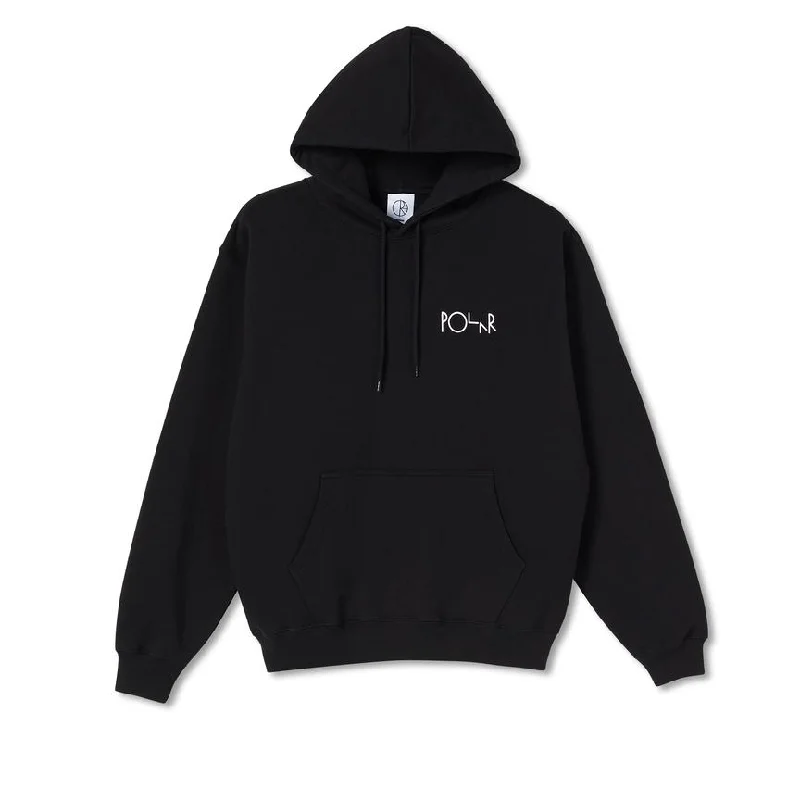 Custom Hoodies for Year-Round Wear-POLAR FILL LOGO HOODIE - BLACK