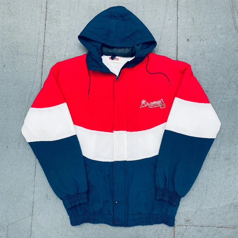 Custom College Jackets-Atlanta Braves: 1990's Fullzip Wave Jacket (M)