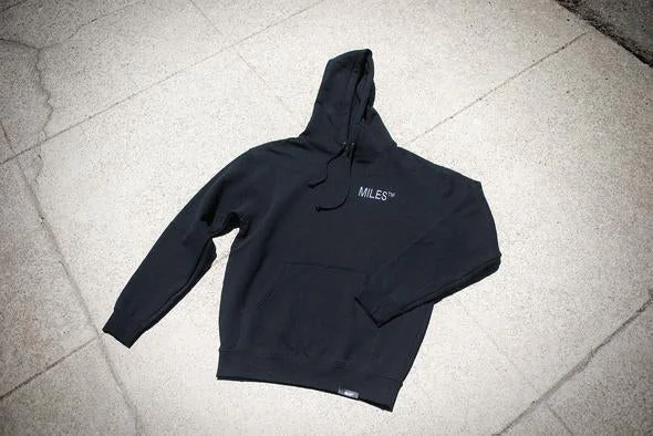 Custom Hoodies for Fall Outfits-MILES LOGO HIT HOODIE - BLACK