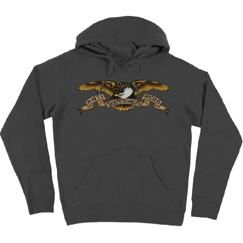 Custom Hoodies for School Spirit-ANTI-HERO EAGLE HOODIE - CHAROCAL