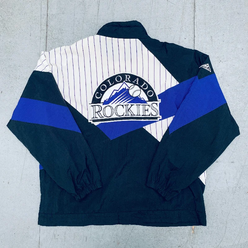 Custom Fitness Jackets-Colorado Rockies: 1990's Apex One Fullzip Windbreaker (XL)