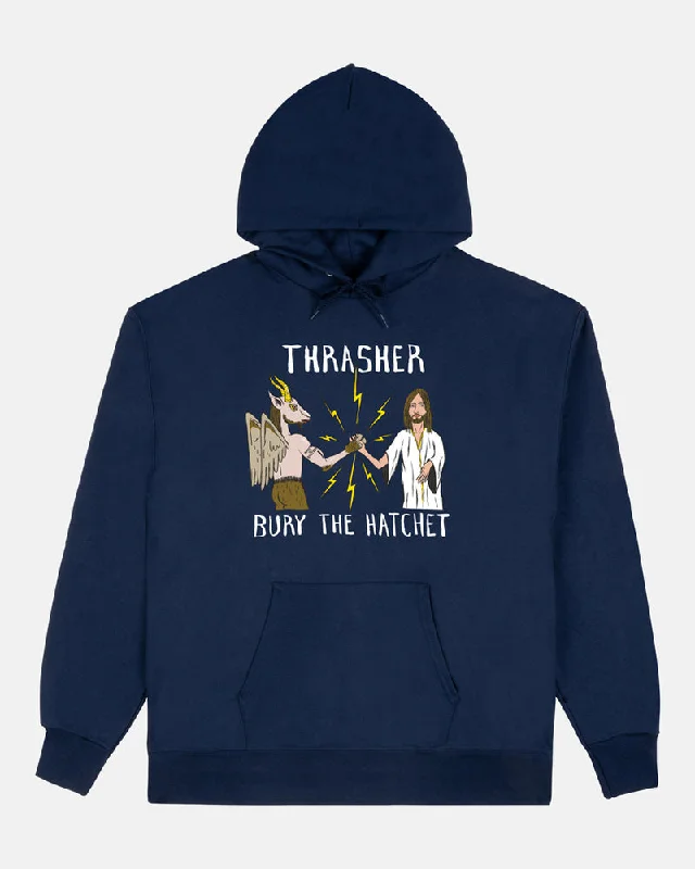 Custom Hoodies for Concerts-Thrasher Magazine x Toy Machine B.T.H Hoodie - Navy