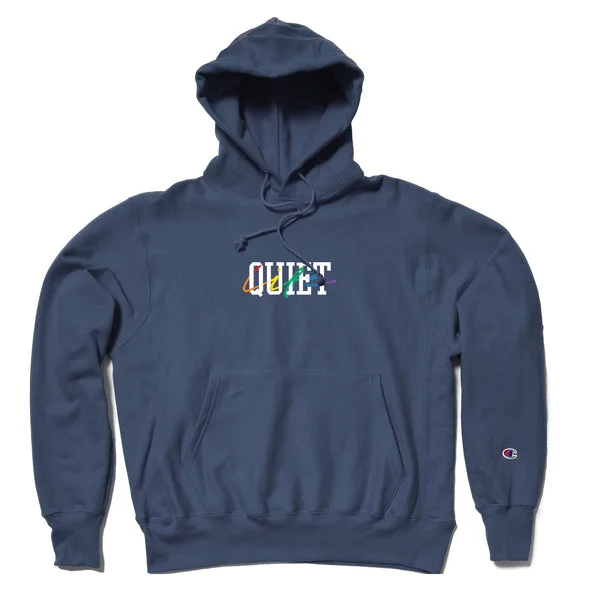 Custom Hoodies for Referees-The Quiet Life Quiet Rainbow Champion Hoodie - Navy