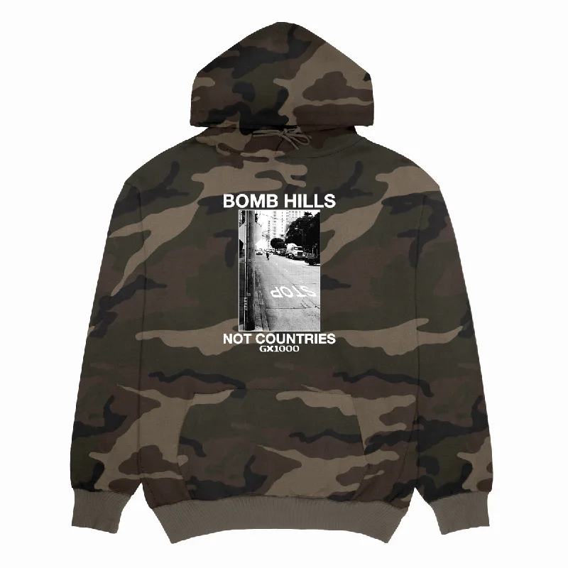 Custom Hoodies with Limited Edition Designs-GX1000 BOMB HILLS NOT COUNTRIES HOODIE CAMO