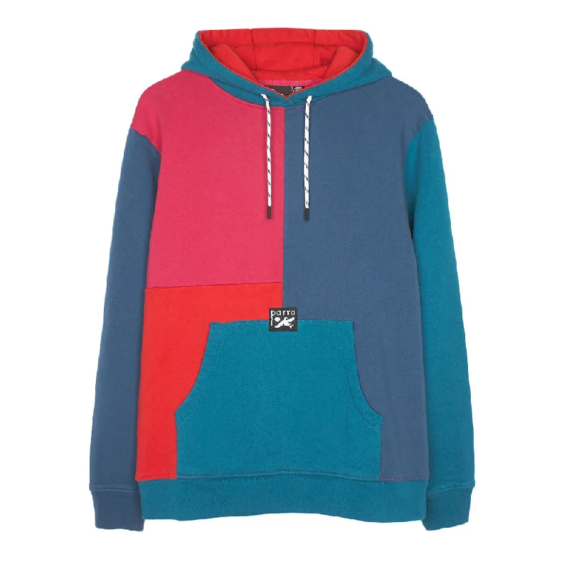 Custom Hoodies with Collaboration Logos-BY PARRA COLORBLOCKED HOODED SWEATSHIRT // MULTI