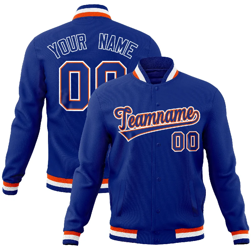 Custom Fashion Jackets-Custom Royal Classic Style Varsity Full-Snap Letterman Baseball Jersey