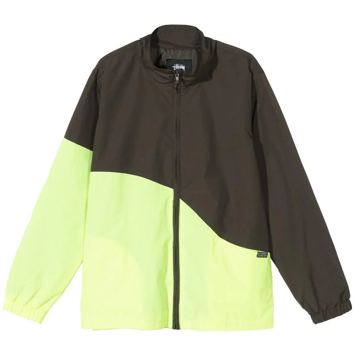 Custom Jackets with Cool Graphics-STÜSSY NYLON CURVE JACKET // NEON YELLOW