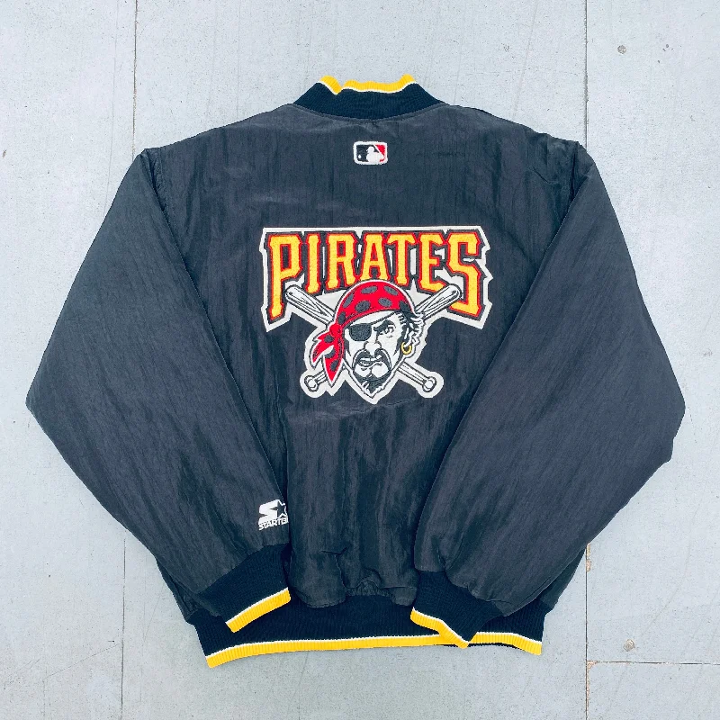 Custom Customizable Jackets-Pittsburgh Pirates: 1990's Diamond Collection Starter Bomber Jacket (L)