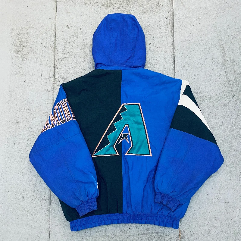 Custom Climbing Jackets-Arizona Diamondbacks: 1990's Fullzip Split Back Starter Jacket (L)