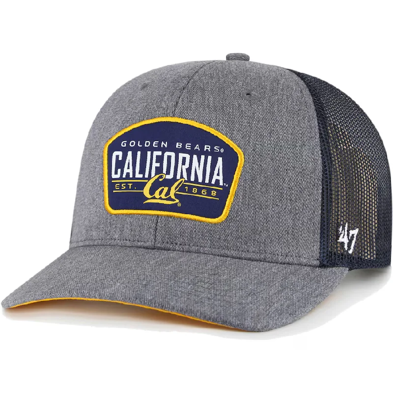 Custom Personalized Snapbacks-'47 Cal Berkeley Golden Bears Slate Trucker Snapback Hat-Charcoal