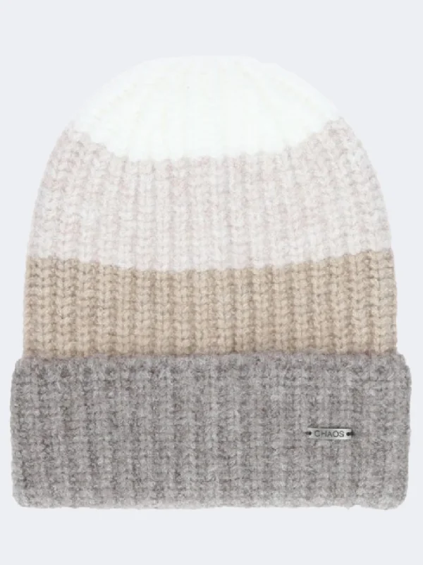 Custom Breathable Mesh Caps-Chaos Ariana Women Lifestyle Beanie Heather Oatmeal