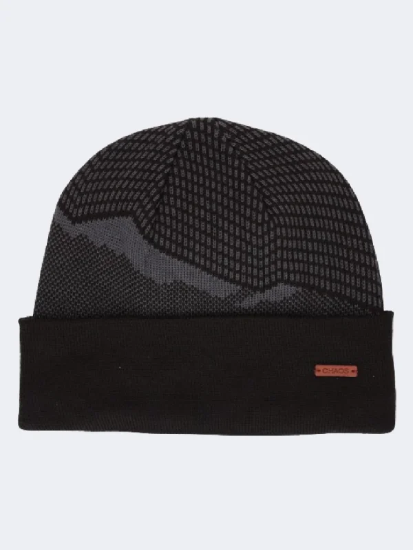 Custom Flat Caps-Chaos Denver Men Lifestyle Beanie Black