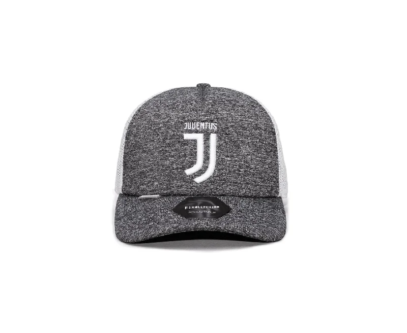 Custom Outdoor Explorer Hats-FI COLLECTIONS JUVENTUS DRIBBLING TRUCKER SNAPBACK HAT-GREY/WHITE