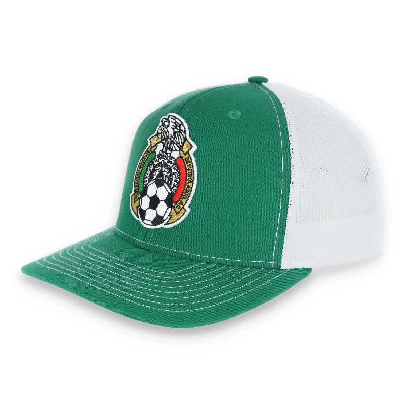 Custom Work Hats-Mexico Snapback Trucker Cap-Kelly/White