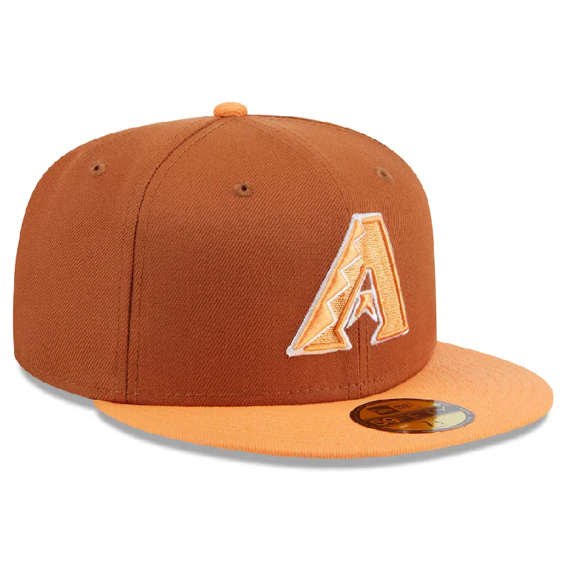 Custom Sweatproof Hats-New Era Arizona Diamondbacks Color Pack 2-Tone 9FIFTY Snapback Hat-Brown/Orange