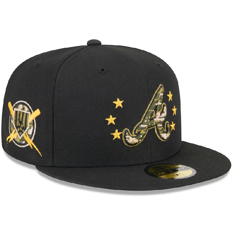 Custom Customizable Sports Hats-New Era Atlanta Braves Armed Forces Day On-Field 59FIFTY Fitted Hat 2024