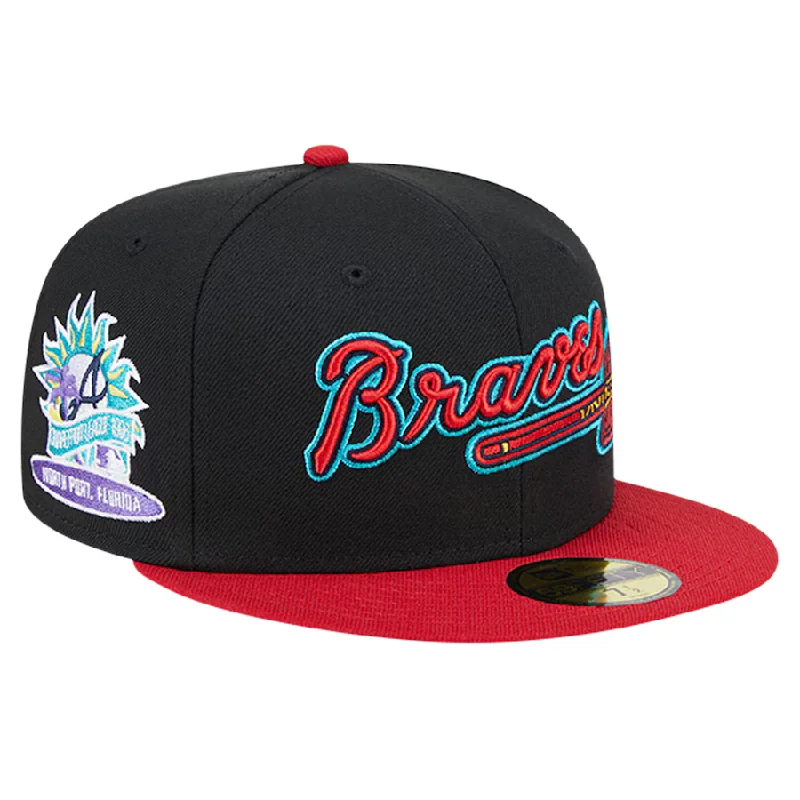 Custom Dress Hats for Women-New Era Atlanta Braves Retro Spring Training 59FIFTY Fitted Hat