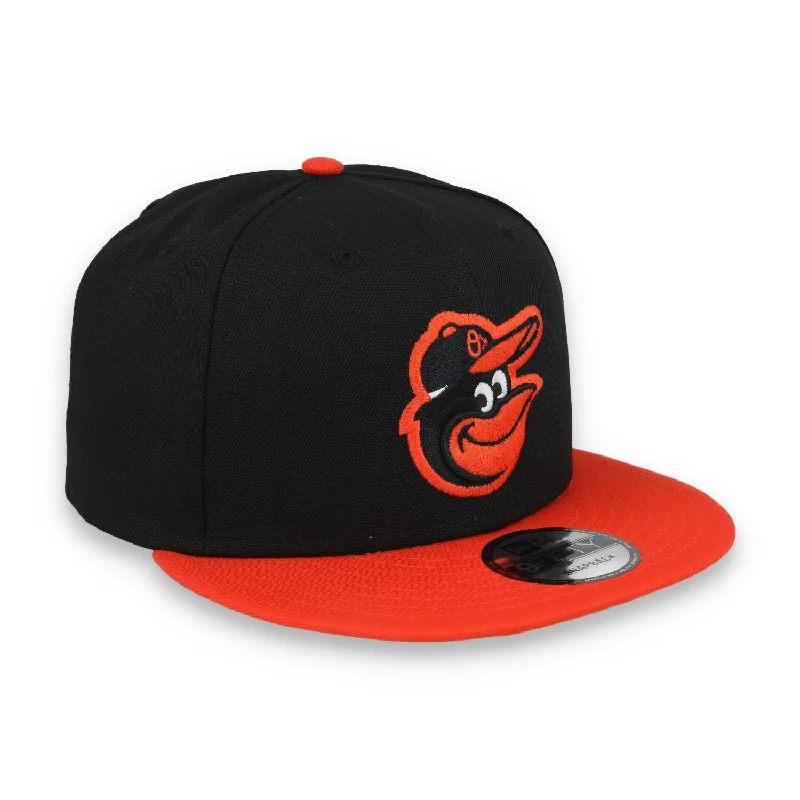 Custom Custom Sport Caps-New Era Baltimore Orioles   9Fifty Snapback Hat-Black-orange