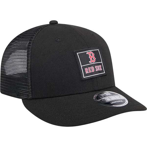 Custom Trendy Wool Caps-New Era Boston Red Sox Label Low Profile 9FIFTY Trucker Snapback Hat