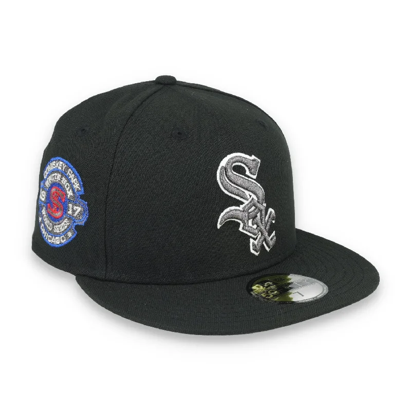 Custom Baseball Team Hats-New Era Chicago White Sox 1917 World Series Side Patch 59FIFTY Fitted Hat-Metallic Grey/Black