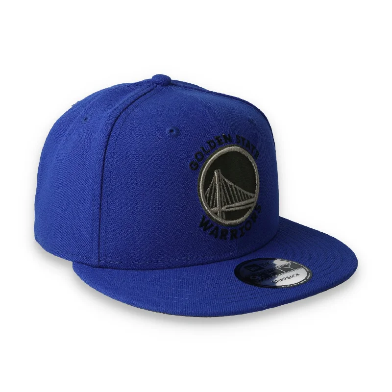 Custom Hats with Personalized Embroidery-New Era Golden State Warriors Wood Camo 9Fifty Snapback Hat