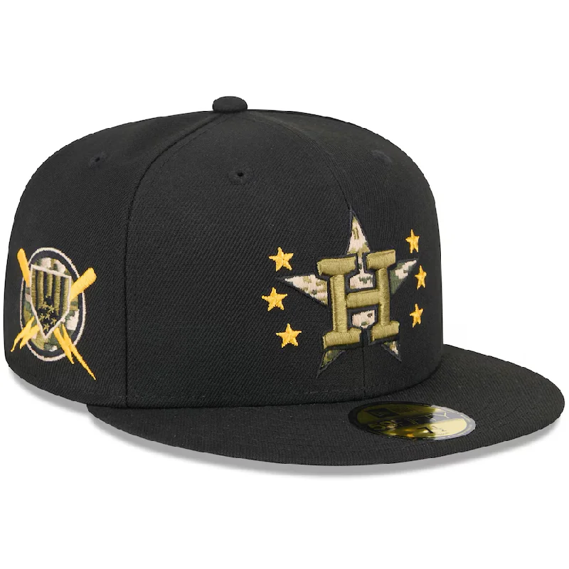 Custom School Spirit Hats-New Era Houston Astros Armed Forces Day On-Field 59FIFTY Fitted Hat 2024