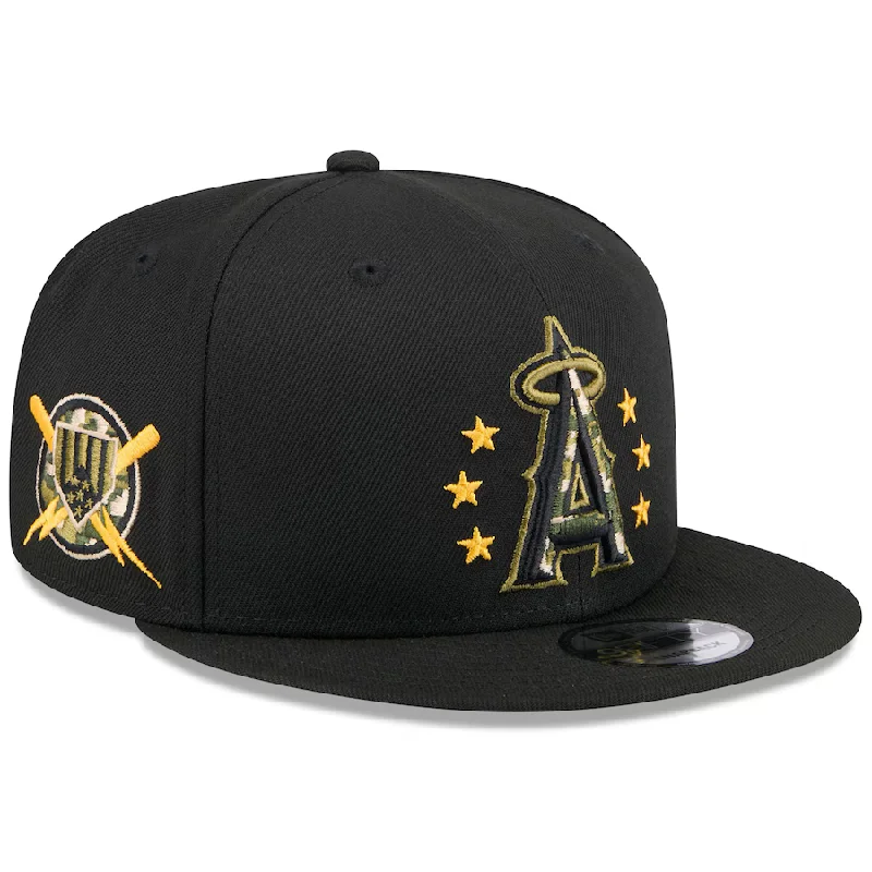 Custom Comfortable Travel Hats-New Era Los Angeles Angels Armed Forces Day 9FIFTY Snapback Hat 2024