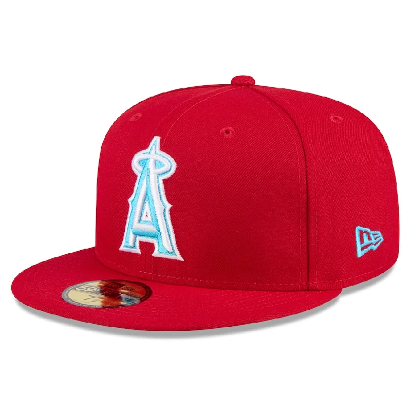 Custom Personalize Your Hat-New Era Los Angeles Angels 59FIFTY Fitted Hat 2024 - Red