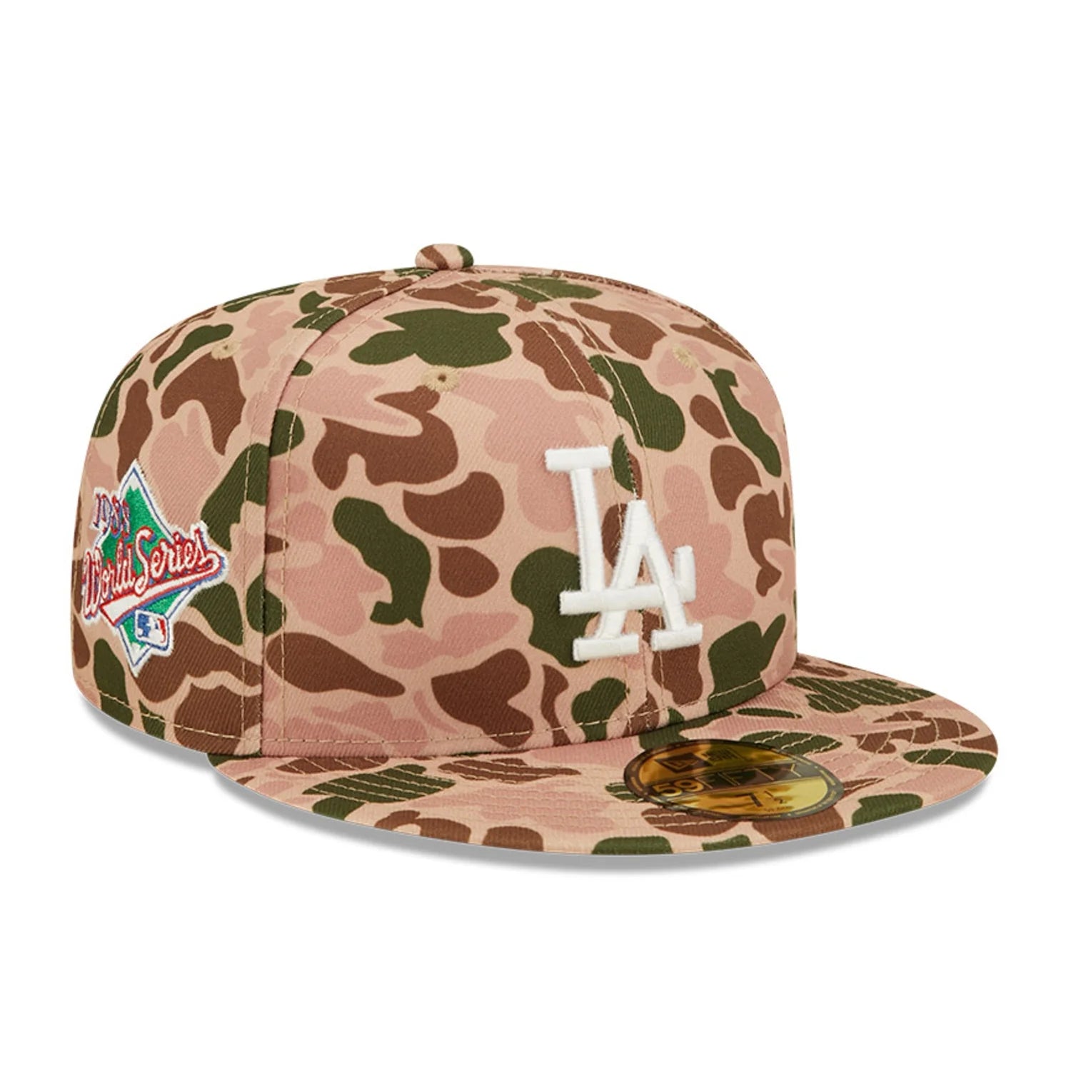 Custom Streetwear Hats-New Era Los Angeles Dodgers 1988 World Series Side Patch Duck Camo 59FIFTY Fitted Hat