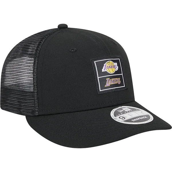 Custom Collectible Hats-New Era Los Angeles Lakers Low Profile 9FIFTY Trucker Snapback Hat