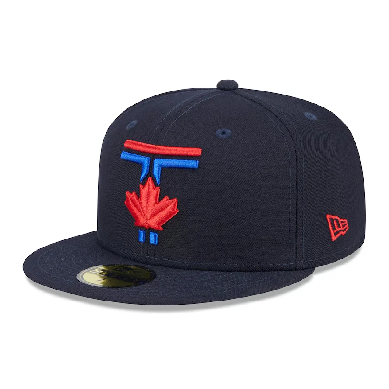 Custom Custom-Text Hats-New Era Men's Toronto Blue Jays City Connect 59FIFTY Fitted Hat 2024 - Navy