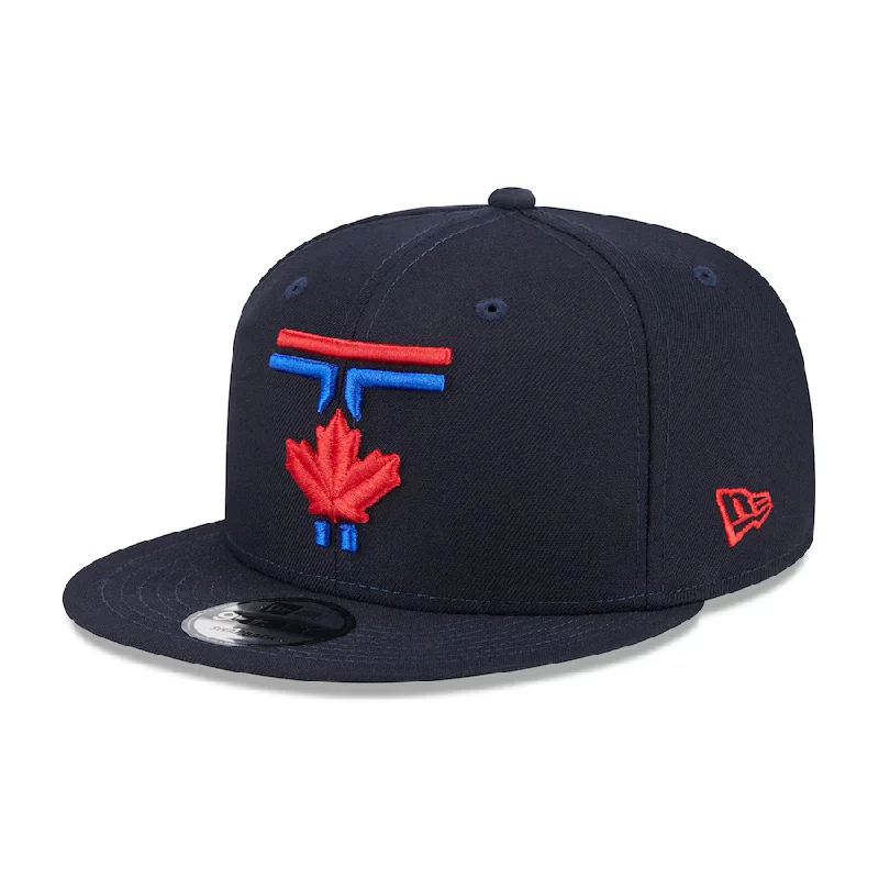 Custom Patterned Hats-New Era Men's Toronto Blue Jays City Connect 9FIFTY Snapback Hat 2024 - Navy