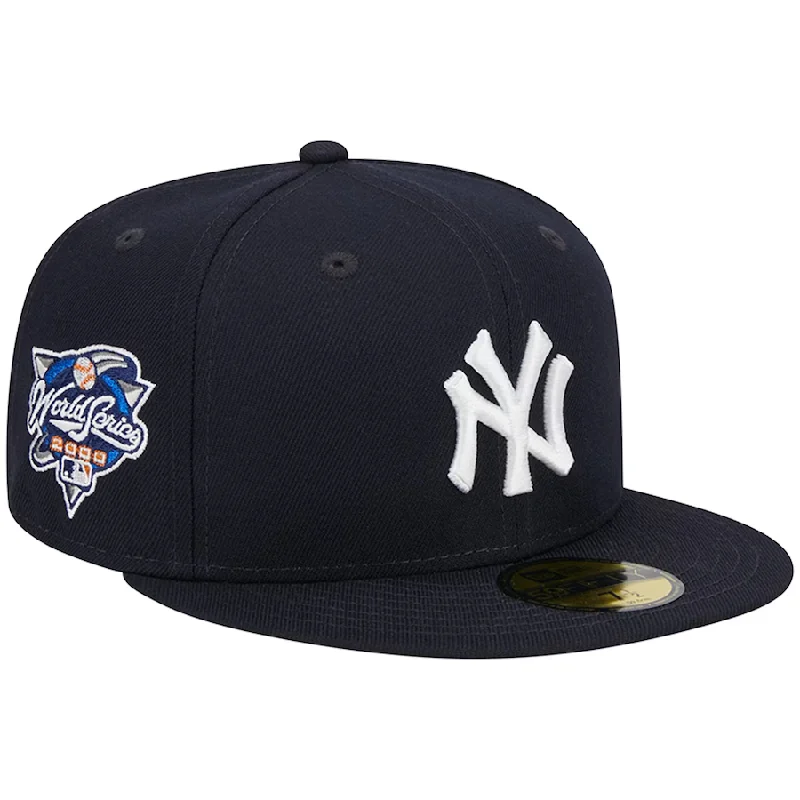 Custom Designer Hats for Women-Men's New York Yankees New Era Navy 2000 World Series Team Color 59FIFTY Fitted Hat