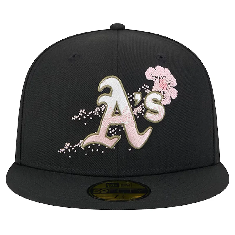 Custom Outdoor Activity Hats-New Era Oakland Athletics Floral 59FIFTY Fitted Hat