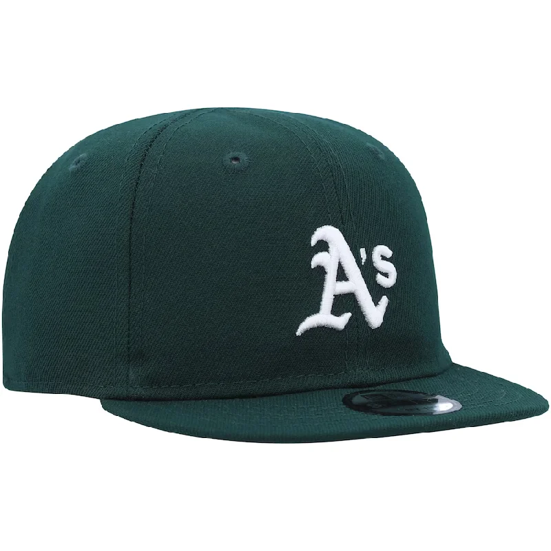 Custom Fedora Hats-New Era Oakland Athletics Infant My First 9FIFTY Adjustable Hat -Green