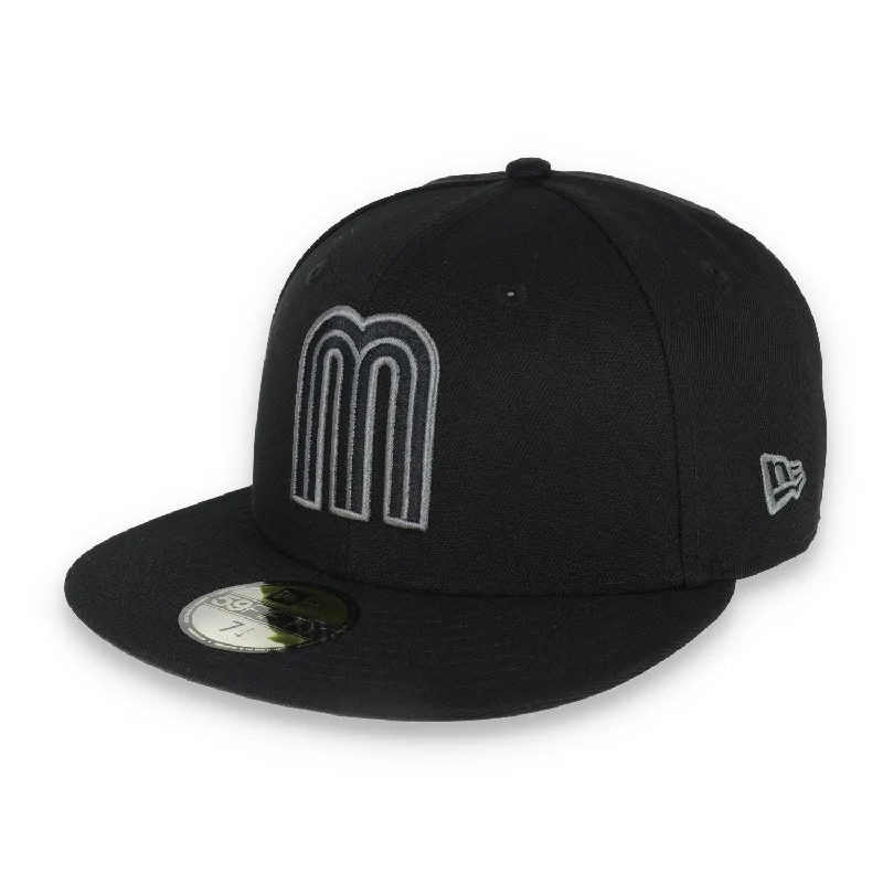 Custom Personalized Hats-NEW ERA OFFICIAL MEXICO 59FIFTY FITTED HAT-GREY/BLACK