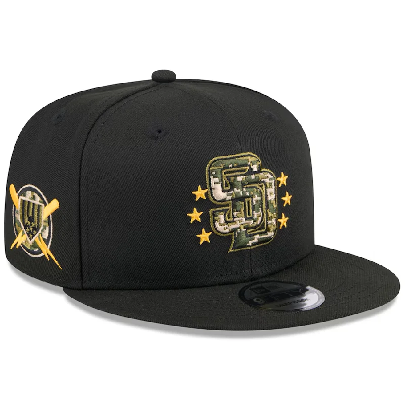 Custom Sporty Baseball Hats-New Era San Diego Padres Armed Forces Day 9FIFTY Snapback Hat 2024