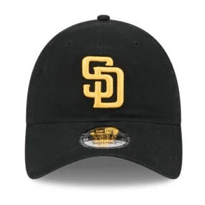 Custom Leather Hats-New Era San Diego Padres Core Classic 2.0 9TWENTY Adjustable Hat-Black/Yellow