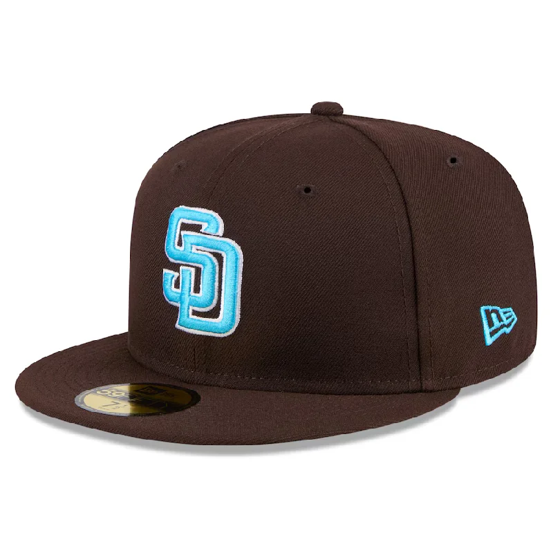 Custom Christmas Hats-New Era San Diego Padres 59FIFTY Fitted Hat 2024 - Brown