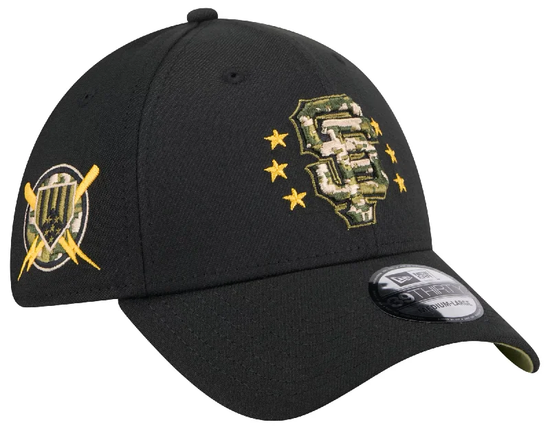 Custom Classic Caps for Adults-New Era San Francisco Giants Armed Forces Day 39THIRTY Stretch Fit Hat 2024