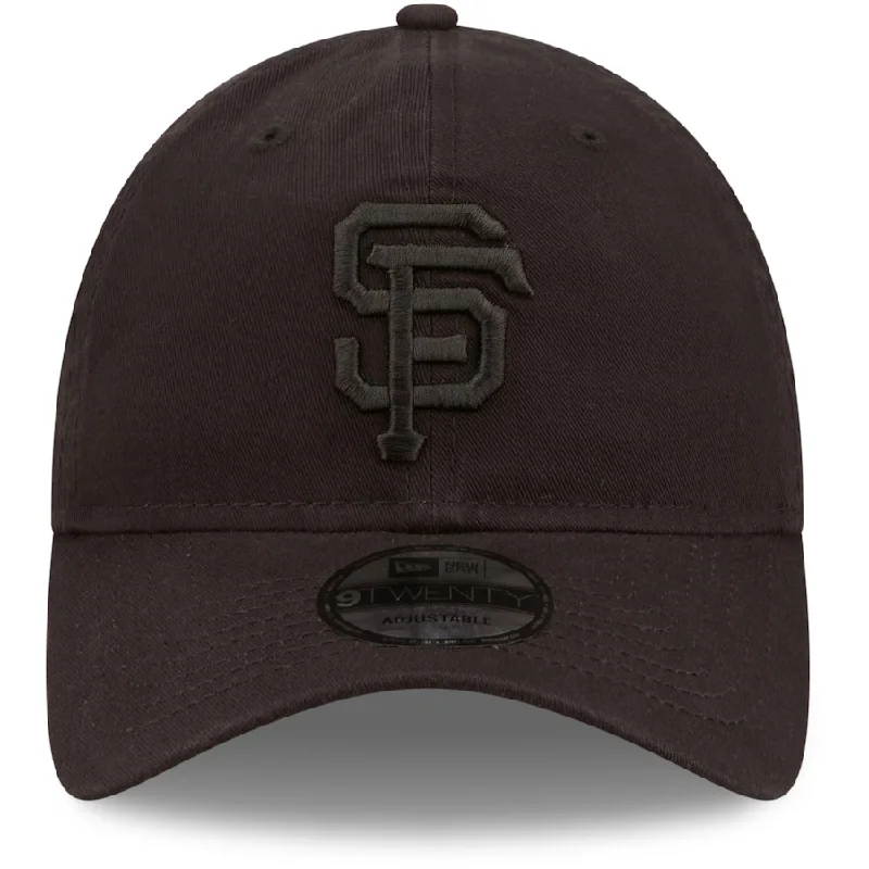 Custom Straw Hats for Sun Protection-New Era San Francisco Giants Core 2.0 Classic 9Twenty Adjustable Hat-Black