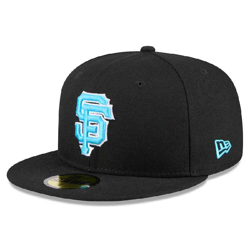 Custom Monogram Hats-New Era San Francisco Giants 59FIFTY Fitted Hat 2024 - Black