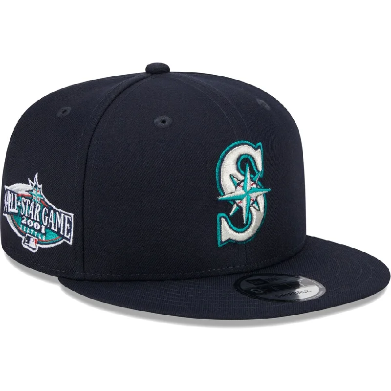 Custom Backpacking Hats-New Era Seattle Mariners 2001 MLB All-Star Game Side Patch 9FIFTY Snapback Hat-Navy