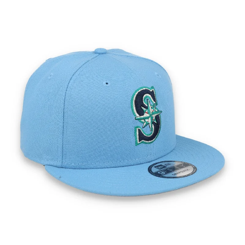 Custom Casual Hats-New Era Seattle Mariners 9Fifty Snapback Hat-Sky Blue