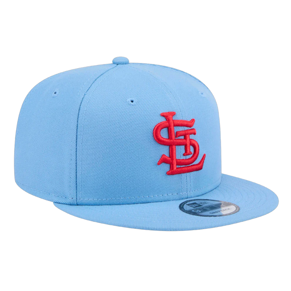 Custom Knit Beanie Hats-New Era St. Louis Cardinals Evergreen Sky Blue 9FIFTY Snapback Hat